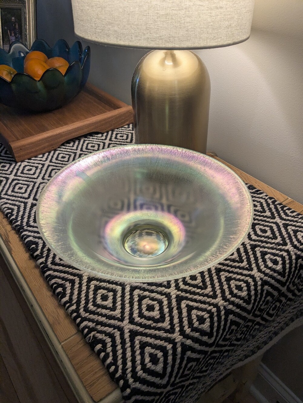 Antique Steuben iridescent Verre de Soie glass bowl Iridescent glass